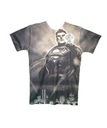 DC COMICS SUPERMAN MENS MEDIUM ONE OF A KIND STYLE BLACK POLYESTER T-SHI... - £12.69 GBP