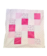 New DIY Finish  29&quot;x29&quot; Baby Blanket Top Pink and White Cotton Flannel/M... - $21.78