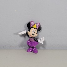 Disney Minnie Mouse Figure Junior Purple Ballet Tutu Glitter PVC 3&quot; Tall - £5.80 GBP