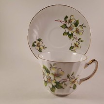 Vintage Delphine China  Green &amp; White Swirl Teacup and Saucer - $8.15