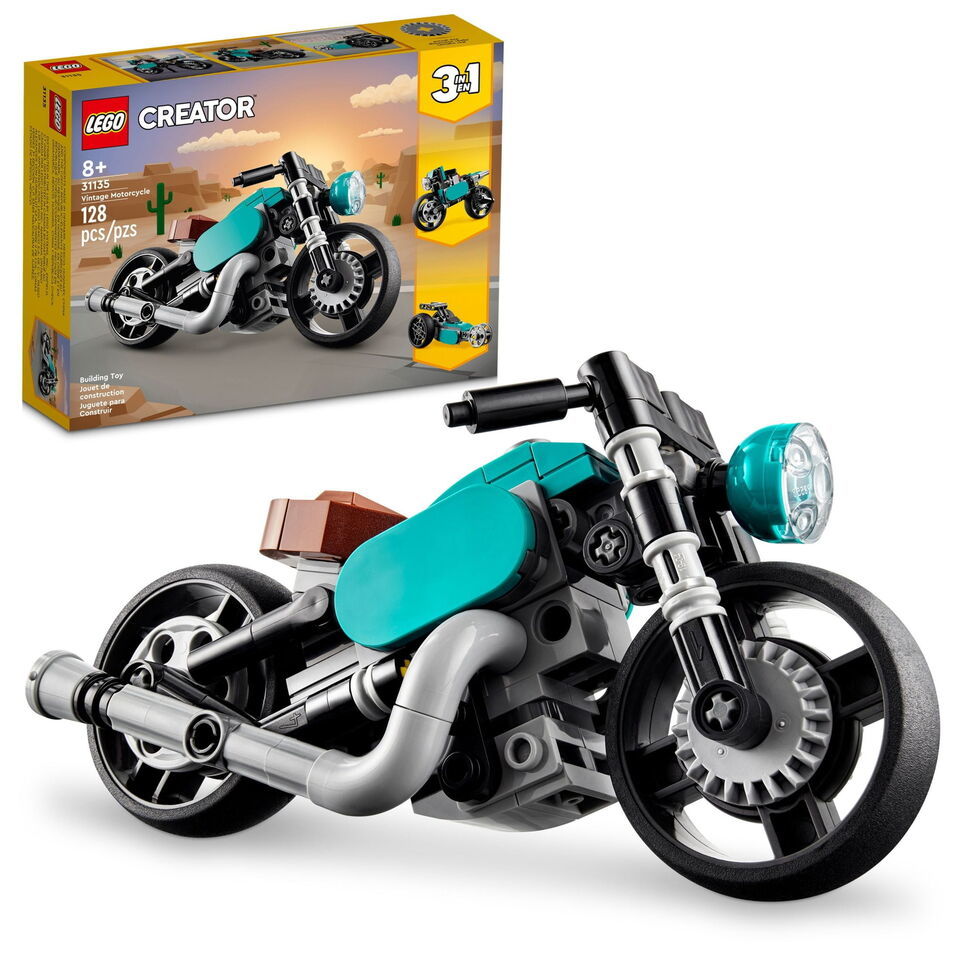 LEGO Creator 3 in 1 Vintage Motorcycle Set, Transforms from Classic Moto... - $44.25