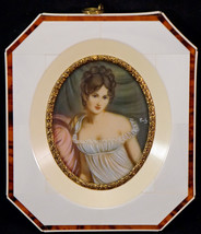 Miniature Portrait Painting of Madame Juliette Récamier in Celluloid Frame - $159.00