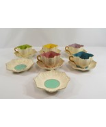Quatrefoile Teacup Saucer Sets Alexandra Shape Leaf Bowl Solid Pattern A... - $241.69