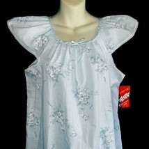NOS Vintage Long M Nightie Kodel Light Blue Floral Bust 44&quot; Woolco Price Tag  - £24.12 GBP