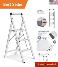Multi-Purpose 3-Step Lightweight Ladder with Anti-Slip Design - Silver F... - $1,847.07 MXN