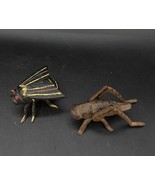 Cast Iron Metal Bee &amp; Grasshopper Bugs Figurine Paperweight Decor Critte... - $36.42 CAD