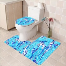 3Pcs/set Mermaid Bathroom Toliet Mat Set Anti Slip Bath Floor Carpet was... - £26.54 GBP+