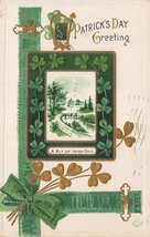 St Patricks Day Greeting~A Bit Of Irish SOIL-GILT SHAMROCKS~1912 Postcard - £4.43 GBP
