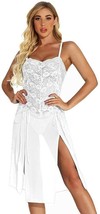 Lingerie For Women-See Through Sexy Lingerie For Girls-Valentine (White,Size:XL) - £14.39 GBP