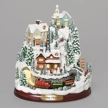 lighted musical mountain village with rotating train - $188.05