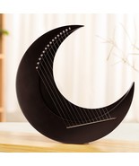 Small Harp lyre moon lute 15 string black moon shape stringed instrument - $199.00
