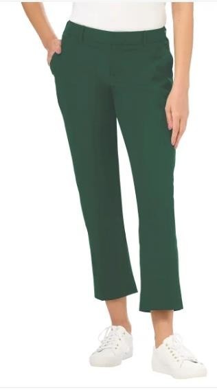 Kirkland Signature Womens Pants Green Ankle Travel Stretch Pockets Elast... - $39.99