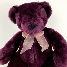 Burgundy Sitting Bear by Fiesta Plush Stuffed Animal Toy Bow 10.5&quot; - £15.65 GBP