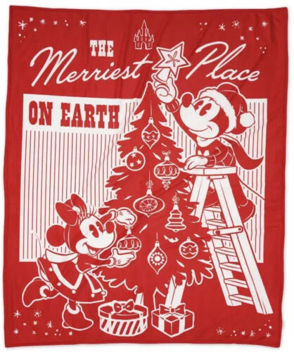 Primary image for Disney Mickey and Minnie Mouse Christmas Holiday Fleece Throw Blanket 50''x 60”