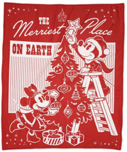 Disney Mickey and Minnie Mouse Christmas Holiday Fleece Throw Blanket 50&#39;&#39;x 60” - £31.96 GBP