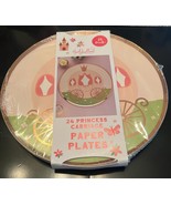 24pc Princess Birthday Party Coach Carriage Paper Plates W/ Rose Gold Fo... - $8.11 CAD