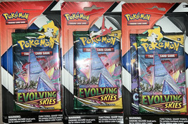 3X -Pokémon TCG Evolving Skies Pack - 20 Cards-two Packs Plus A Pin 3x Lot - £77.31 GBP