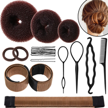 Hair Bun Shaper Set, Include 3 Pieces Bun Donut, 2 Pieces Bun Marker, 4 Pieces P - £9.33 GBP