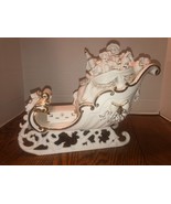 Nice Large O&#39;Well White W/Gold Trim Porcelain Sleigh W/Toys Centerpiece ... - $24.95