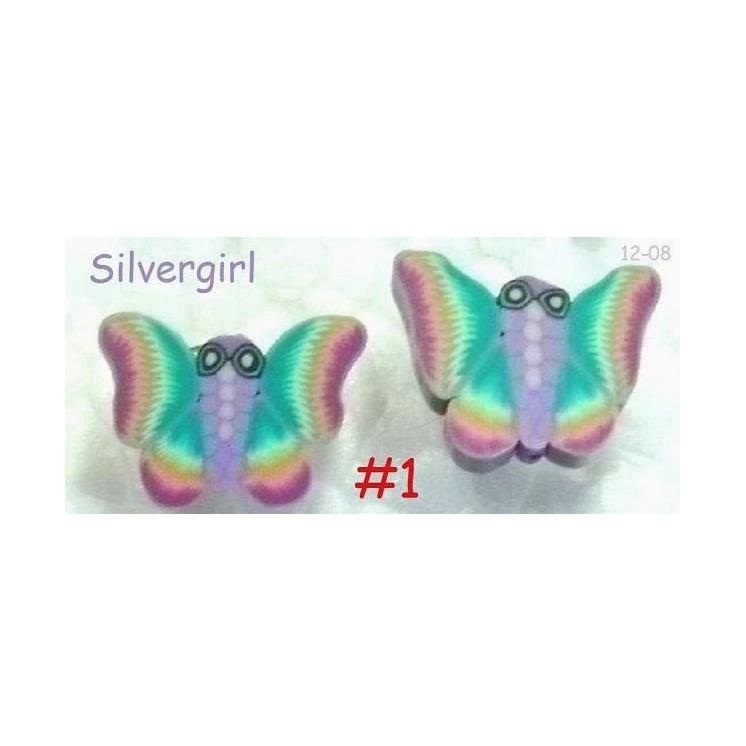 Tiny Butterfly Polymer Clay Stud Earrings 10mm / 3/8" * 10 COLOR CHOICES