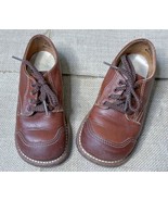 Vintage Stride Rite Brown Leather Shoes 7 1/2 C Rustic Cottagecore USA Made - £21.62 GBP