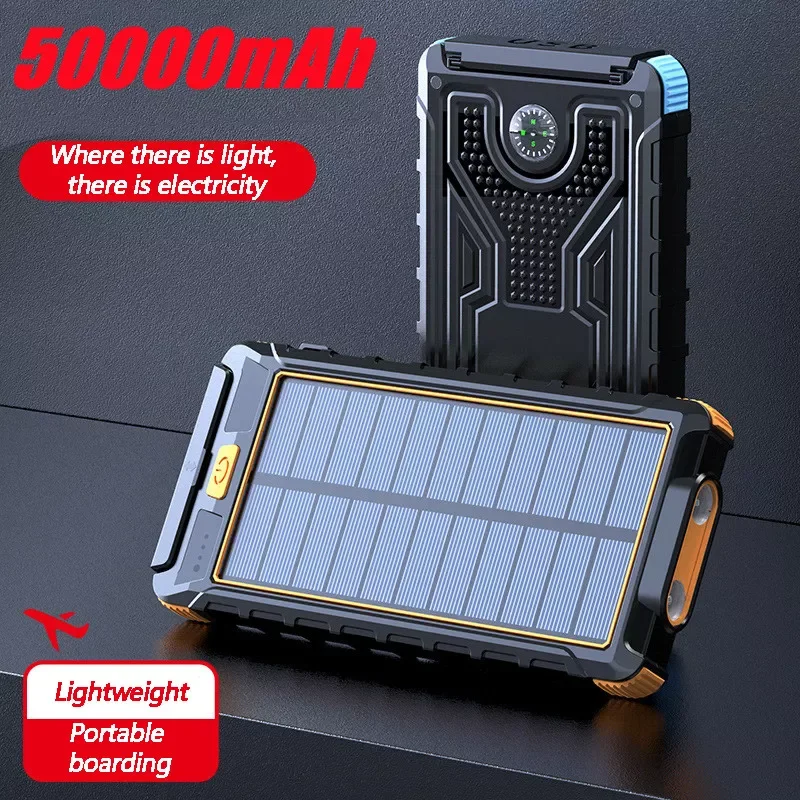 Solar Power Bank Real 50000 mAh Dual USB External Waterproof Polymer Battery Cha - £232.09 GBP