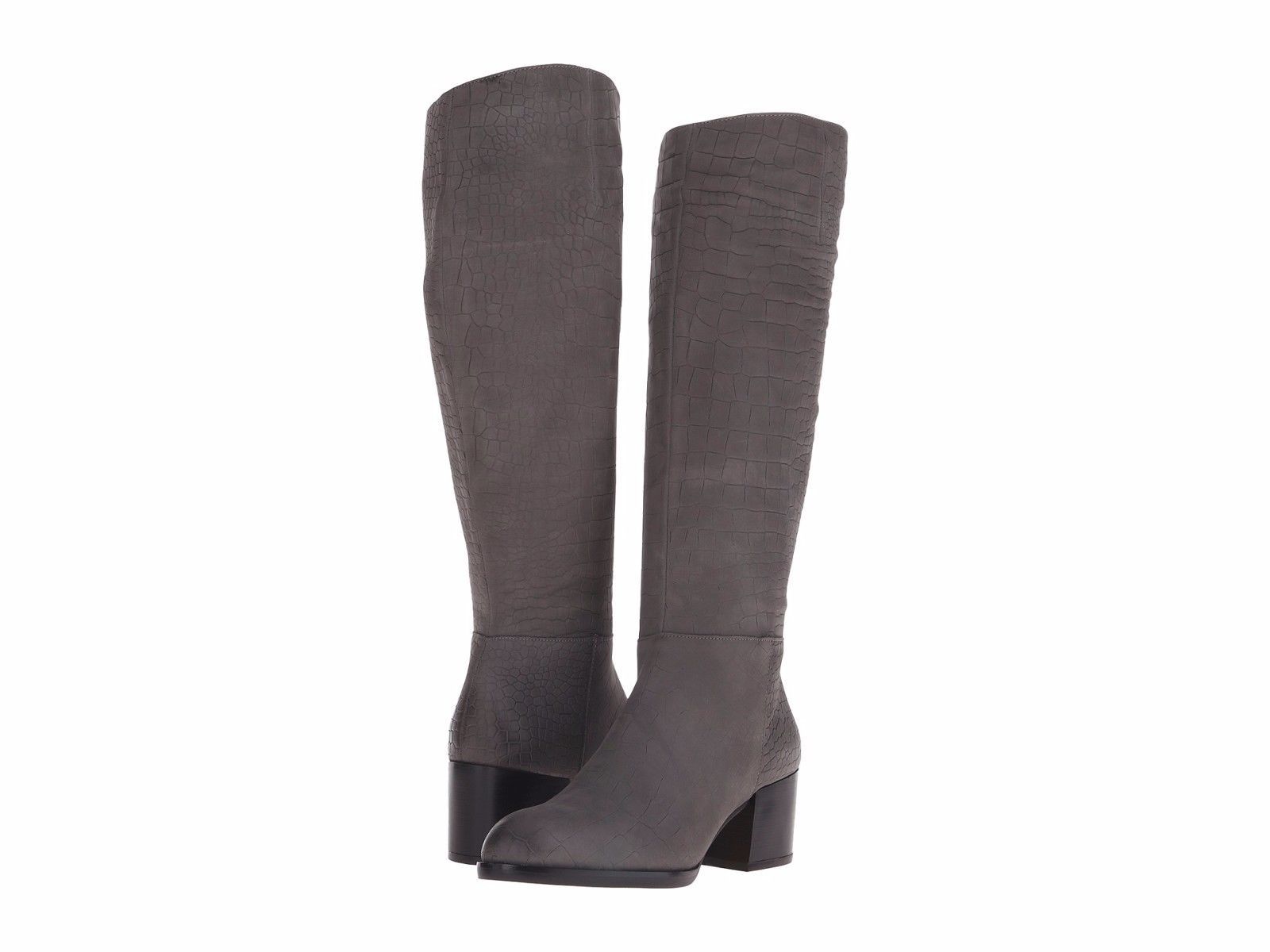 Sam Edelman Boots Joelle Grey Tall Knee High Heeled Leather Riding Boots 6 $250 - $93.47