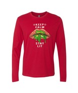 Stay Lit Keep Calm Weed Leaf Funny 4:20 Stoner Long SleeveT-Shirt (US, A... - $567.54 MXN