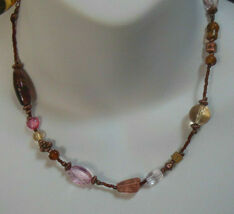 Lia Sophia  Pink, Purple, Brown Glass/Bead Necklace - $13.85