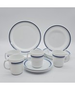 Vintage Corelle Indigo Dinnerware Set 16-Pc 1980&#39;s Discontinued Made In USA - $222.77 CAD