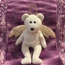 Retired TY HALO the Angel Bear Beanie Baby Rare Brown Nose Tag Errors As Is - £37.60 GBP