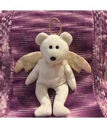 Retired TY HALO the Angel Bear Beanie Baby Rare Brown Nose Tag Errors As Is - £37.39 GBP