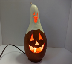 Meadowbrooke Gourd Lighted Jack-OLantern Halloween Decor &quot;Casper Jack&quot; p... - £31.45 GBP