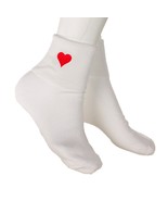 Red Heart Bobby Socks Womens 9-11 Novelty Socks w Embroidered Appliques ... - £9.41 GBP