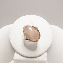 Jay King DTR Ring Sterling Silver 925 Light Pink Offset Oval Gemstone Modernist - £117.73 GBP