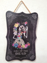 Halloween Day of the Dead Couple Dia De Los Muertos Wall Sign 18.25&quot; x 1... - £15.50 GBP