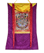 WHEEL OF LIFE RIDUK MANDALA TIBETAN THANGKA/ THANKA PAINTING WITH SILK B... - $124.68
