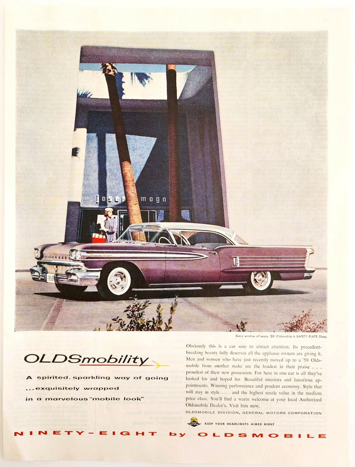 1958 Oldsmobile Ninety Eight 98 Car Advertisement Automobilia Gen Motors DWII29 Item image 2