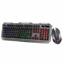 Gaming Keyboard &amp; Mouse Combo (USB, Braided Cable) Multicolor LED, 3 Light-
s... - £35.95 GBP