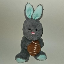 Dark Gray Blue Bunny Rabbit Plush Holding Football 9&quot; Stuffed Toy Walmart Easter - £11.83 GBP