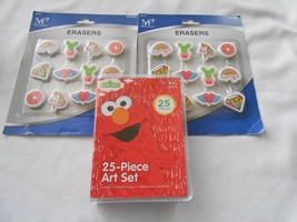 New lot 2 packs Milan Pacific Erasers &amp; Sesame Street 25 pc Art Set  - £8.88 GBP