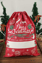 Red Merry Christmas Drawstring Gift Bag - $11.06