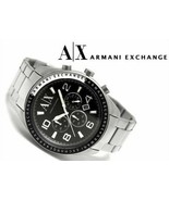 new + box men&#39;s ARMANI EXCHANGE AX1254 ZACHARO Black Logo Face A/X WATCH... - £94.88 GBP