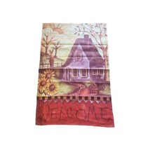 Vintage Pumpkin Patch Farm House Sunflowers Large Outdoor Flag - £7.30 GBP