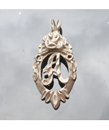 VINTAGE 925 STERLING SILVER INITIAL LETTER &#39;&#39;A&#39;&#39; FLORAL AND LEAF DESIGN ... - €24,65 EUR