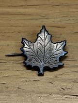 Vintage Silver Tone Maple Leaf Brooch Lapel Pin Pinback KG JD - $11.88