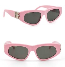 Balenciaga Dynasty 0095 Pink Gray 013 Fashion Bb Logo Narrow Sunglasses BB0095S - £288.79 GBP