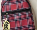 Plaid Flannel Backpack Backpacker Zip Up Red Blue Stuart NWT School Travel - $14.49