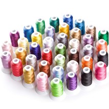 Simthread Brother 40 Colors 40 Weight Polyester Embroidery Machine Thread Kit 55 - £36.87 GBP