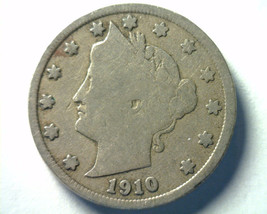 1910 Liberty Nickel Good / Very Good G/VG Nice Original Coin Bobs Coins 99c Ship - £2.15 GBP
